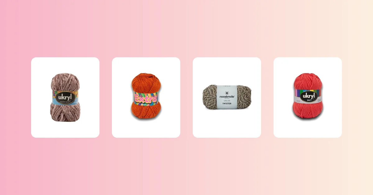 Ovillos de lana Chenille y Twister Revesderecho para tejer pantuflas a crochet