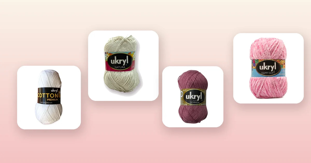 Ovillos de hilo de algodón y Ukryl Natura para tejer un top a crochet