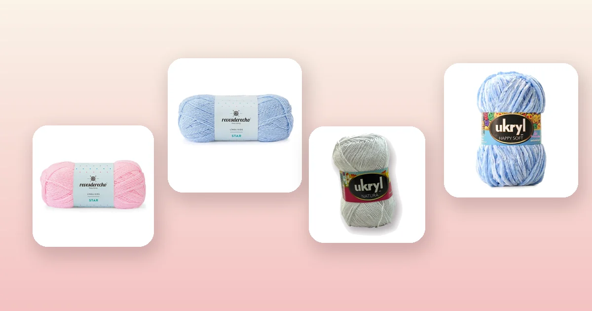 Ovillos de lana Star Revesderecho y Ukryl Natura para tejer una cobija de bebé a crochet
