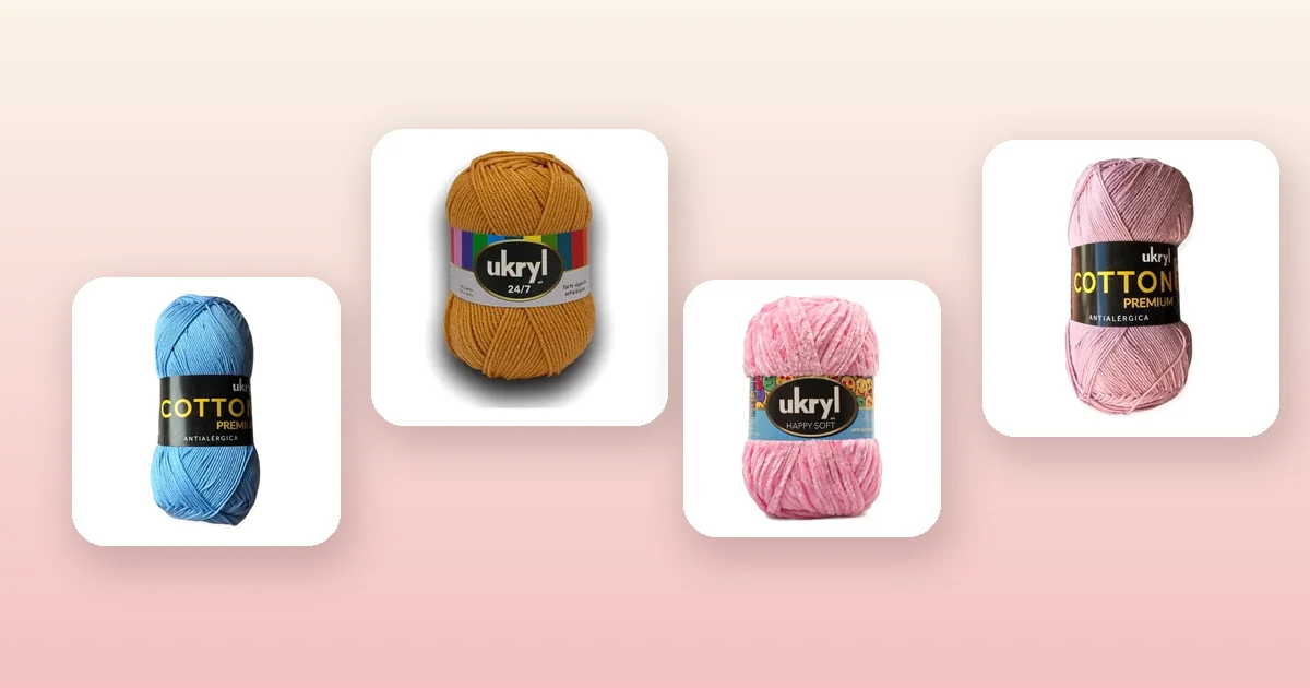 Ovillos de hilo de algodón y lana Ukryl 24/7 para tejer una funda de cojín a crochet