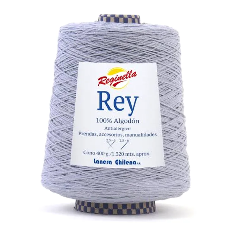 Cono de algodón plata Reginella Rey 100% algodón antialérgico, 400 g