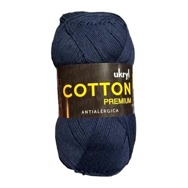Ovillo de hilo de algodón Ukryl Cotton Premium color azul marino, 100 g