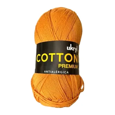 Ovillo de hilo de algodón Ukryl Cotton Premium color mostaza, 100 g