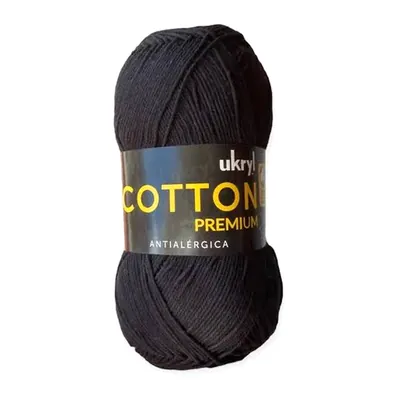 Ovillo de hilo de algodón Ukryl Cotton Premium color negro, 100 g