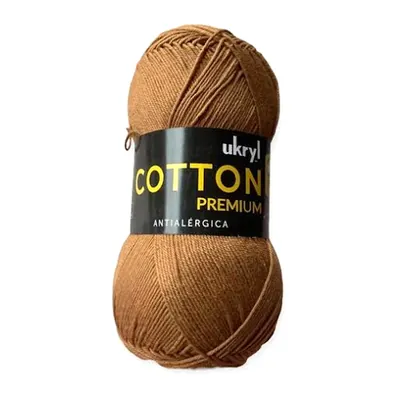 Ovillo de hilo de algodón Ukryl Cotton Premium color tostado, 100 g