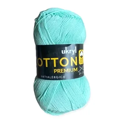 Ovillo de hilo de algodón Ukryl Cotton Premium color verde agua, 100 g