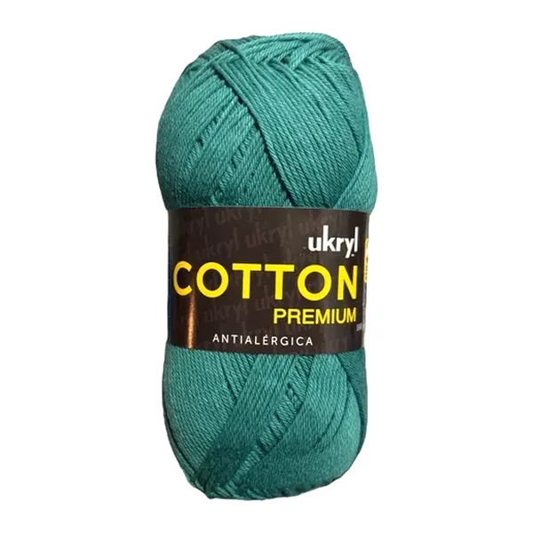 Ovillo de hilo de algodón Ukryl Cotton Premium color verde botella