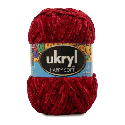 Ovillo de lana chenille Ukryl Happy Soft color rojo