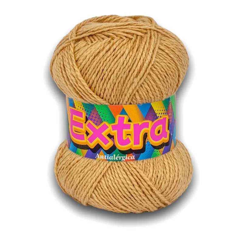Ovillo de lana Extra color arena, 100 g y 220 m