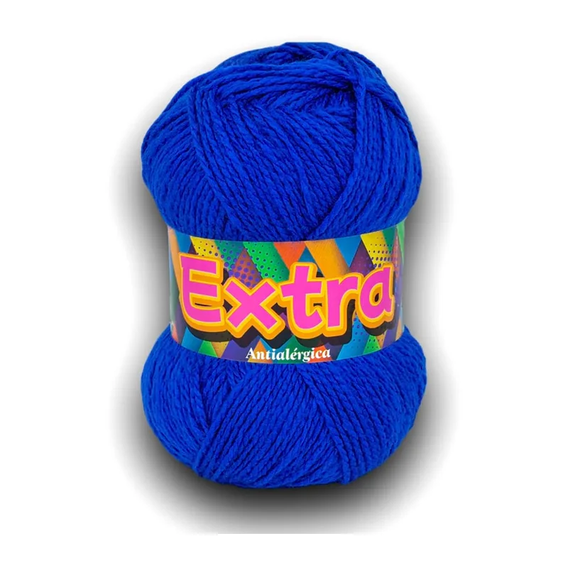 Ovillo de lana Extra color azul, 100 g y 220 m