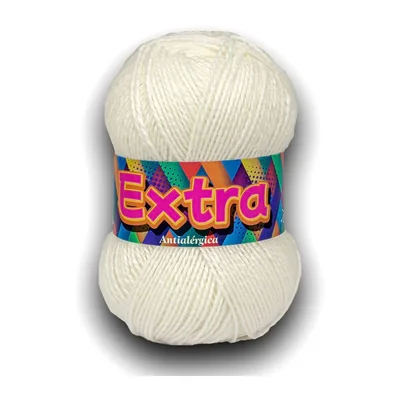 Ovillo de lana Extra color blanco, 100 g y 220 m