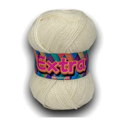 Ovillo de lana Extra color blanco invierno, 100 g y 220 m