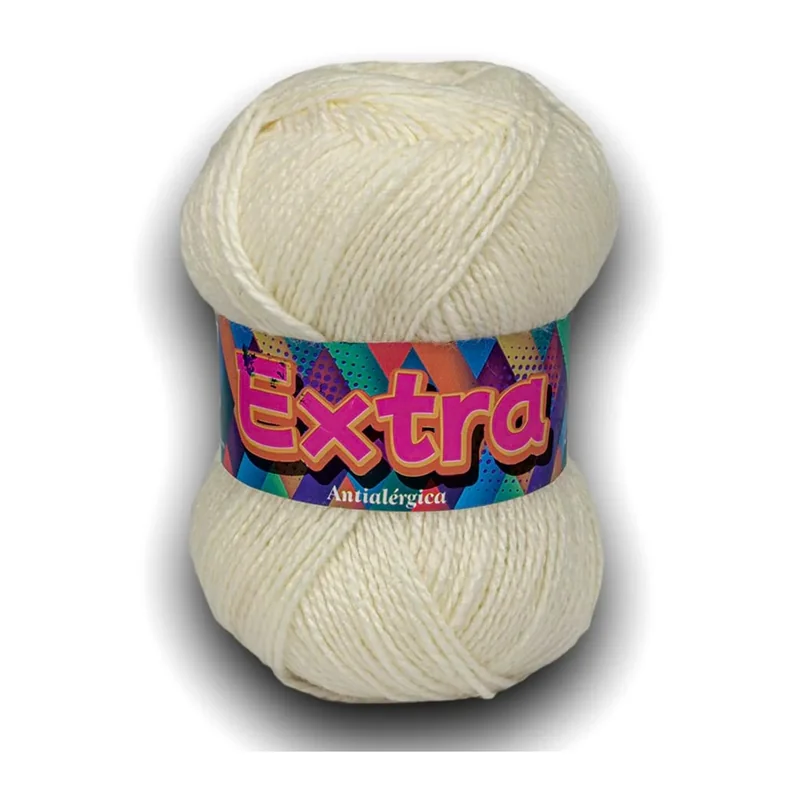 Ovillo de lana Extra color blanco invierno, 100 g y 220 m