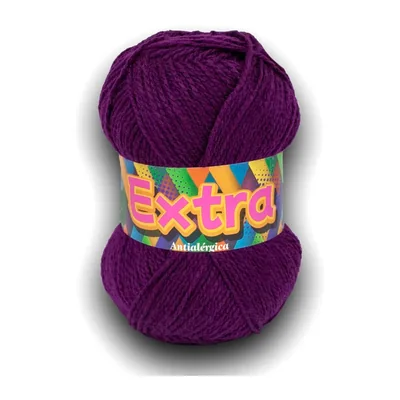Ovillo de lana Extra color morado, 100 g y 220 m