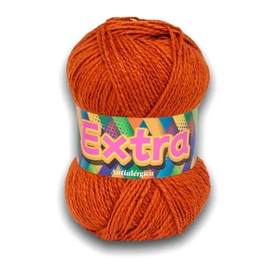 Ovillo de lana Extra color terracota, 100 g y 220 m