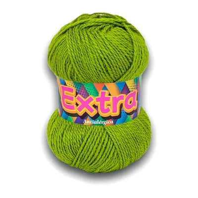Ovillo de lana Extra color verde pistacho, 100 g y 220 m