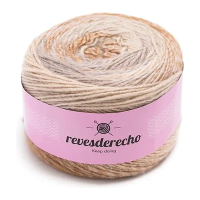 Ovillo degradé de Lana Secret Revesderecho color beige, 100 g y 290 m