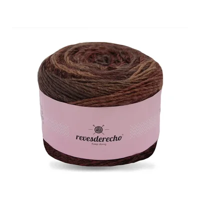 Ovillo degradé de Lana Secret Revesderecho color chocolate, 100 g y 290 m