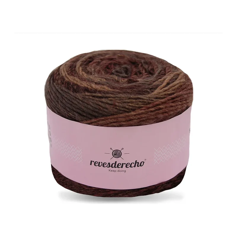Ovillo degradé de Lana Secret Revesderecho color chocolate, 100 g y 290 m