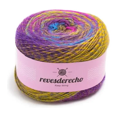 Ovillo degradé de Lana Secret Revesderecho color fiesta, 100 g y 290 m