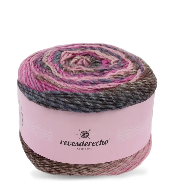 Ovillo degradé de Lana Secret Revesderecho color frambuesa, 100 g y 290 m