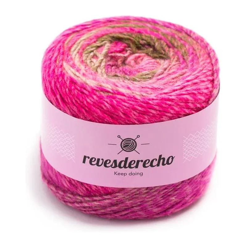 Ovillo degradé de Lana Secret Revesderecho color fucsia, 100 g y 290 m