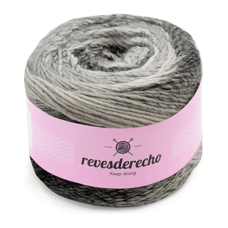 Ovillo degradé de Lana Secret Revesderecho color gris, 100 g y 290 m
