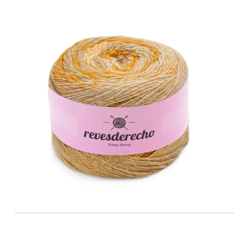 Ovillo degradé de Lana Secret Revesderecho color mostaza, 100 g y 290 m