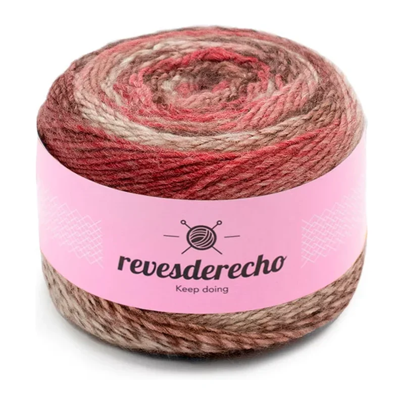 Ovillo degradé de Lana Secret Revesderecho color terracota, 100 g y 290 m