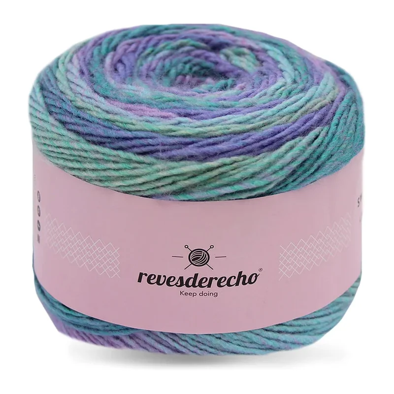 Ovillo degradé de Lana Secret Revesderecho color turquesa lila, 100 g y 290 m