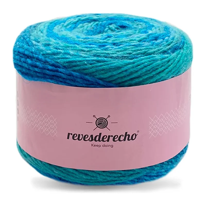 Ovillo degradé de Lana Secret Revesderecho color turquesa, 100 g y 290 m