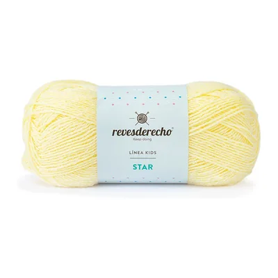 Ovillo de Lana Star Revesderecho color amarillo pastel, 100 g y 350 m