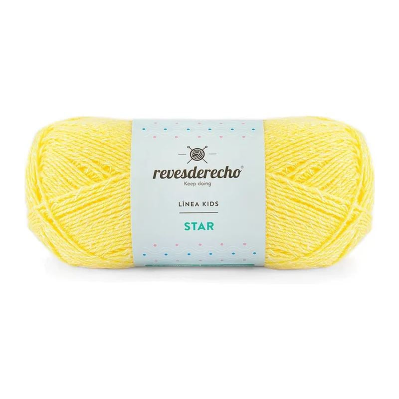 Ovillo de Lana Star Revesderecho color amarillo, 100 g y 350 m