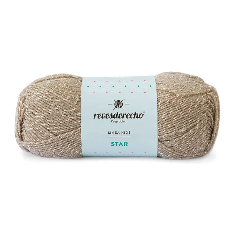 Ovillo de Lana Star Revesderecho color beige, 100 g y 350 m