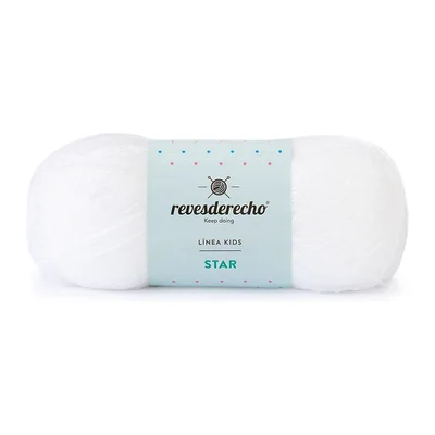 Ovillo de Lana Star Revesderecho color blanco, 100 g y 350 m