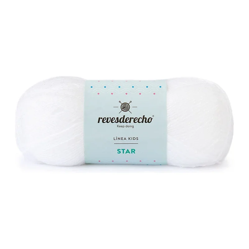 Ovillo de Lana Star Revesderecho color blanco, 100 g y 350 m