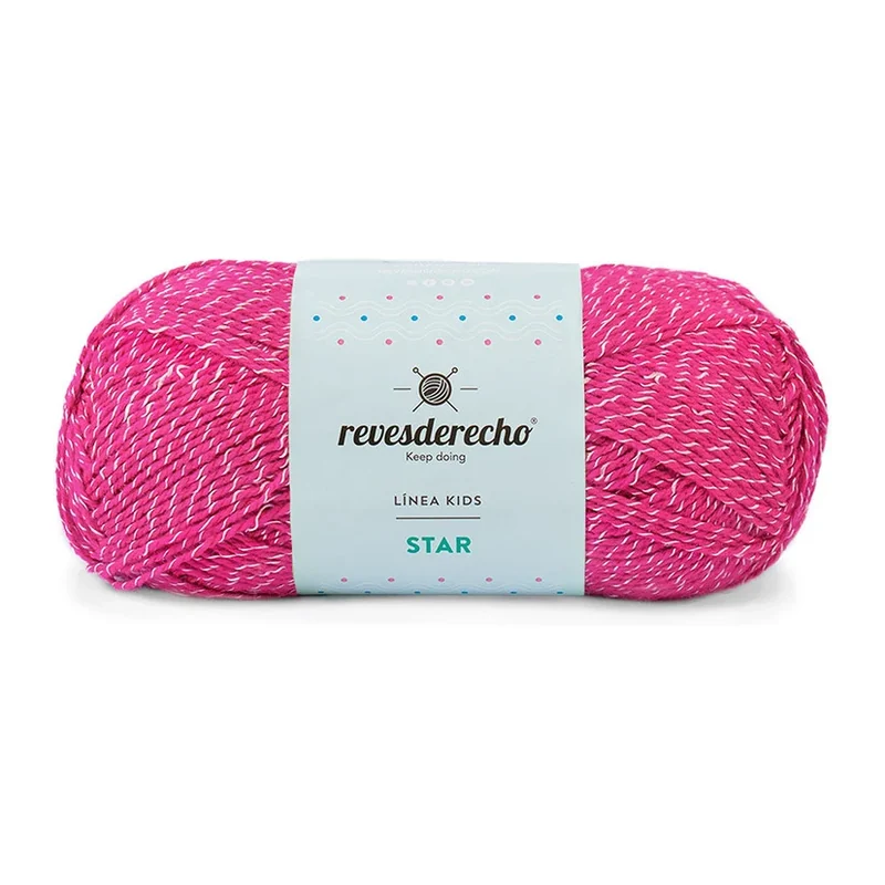 Ovillo de Lana Star Revesderecho color fucsia, 100 g y 350 m