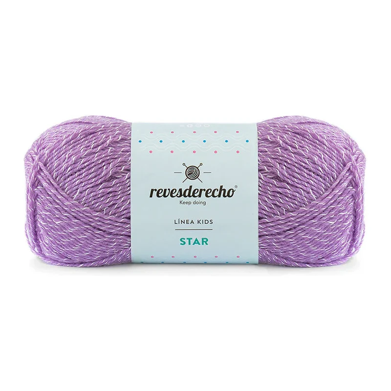 Ovillo de Lana Star Revesderecho color lila, 100 g y 350 m