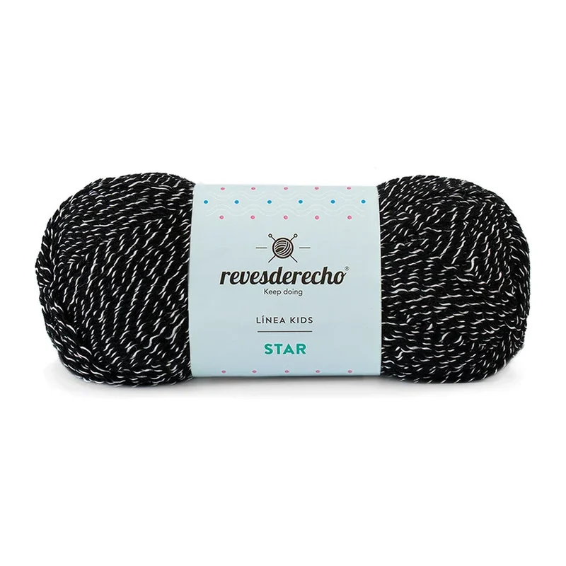 Ovillo de Lana Star Revesderecho color negro, 100 g y 350 m