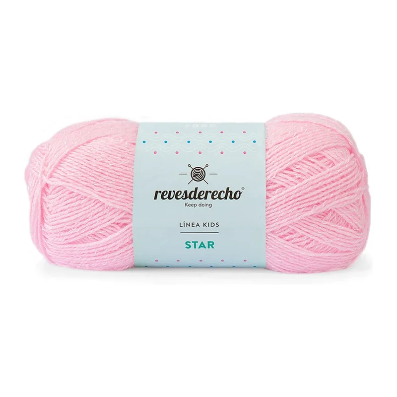 Ovillo de Lana Star Revesderecho color rosa bebé, 100 g y 350 m