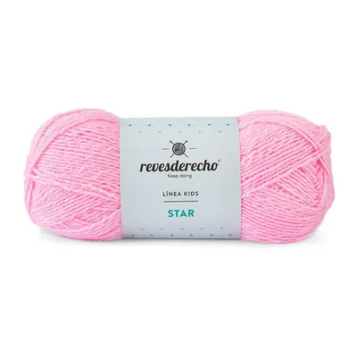 Ovillo de Lana Star Revesderecho color rosado, 100 g y 350 m