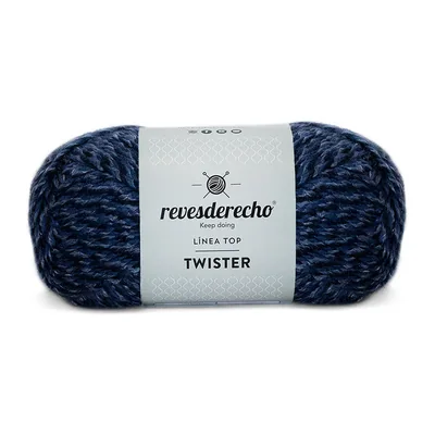 Ovillo de lana Twister Revesderecho color azul marino, 100 g y 150 m