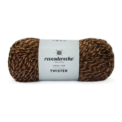 Ovillo jaspeado de Lana Twister Revesderecho color café, 100 g y 150 m