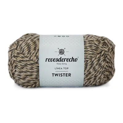 Ovillo jaspeado de Lana Twister Revesderecho color camel, 100 g y 150 m
