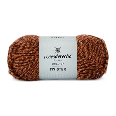 Ovillo jaspeado de Lana Twister Revesderecho color canela, 100 g y 150 m