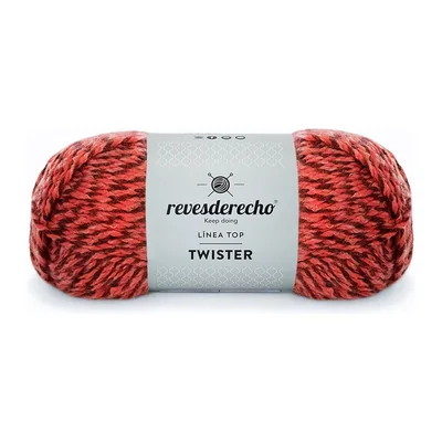Ovillo jaspeado de Lana Twister Revesderecho color coral, 100 g y 150 m