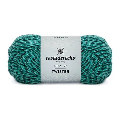 Ovillo jaspeado de Lana Twister Revesderecho color esmeralda, 100 g y 150 m