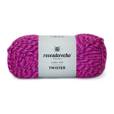Ovillo jaspeado de Lana Twister Revesderecho color fucsia, 100 g y 150 m