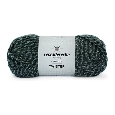 Ovillo jaspeado de Lana Twister Revesderecho color gris carbón, 100 g y 150 m