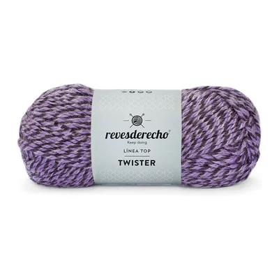 Ovillo jaspeado de Lana Twister Revesderecho color lila, 100 g y 150 m